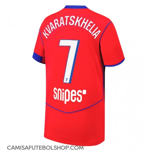 Camisa de time de futebol Paris Saint-Germain Khvicha Kvaratskhelia #7 Replicas 3º Equipamento 2025-26 Manga Curta